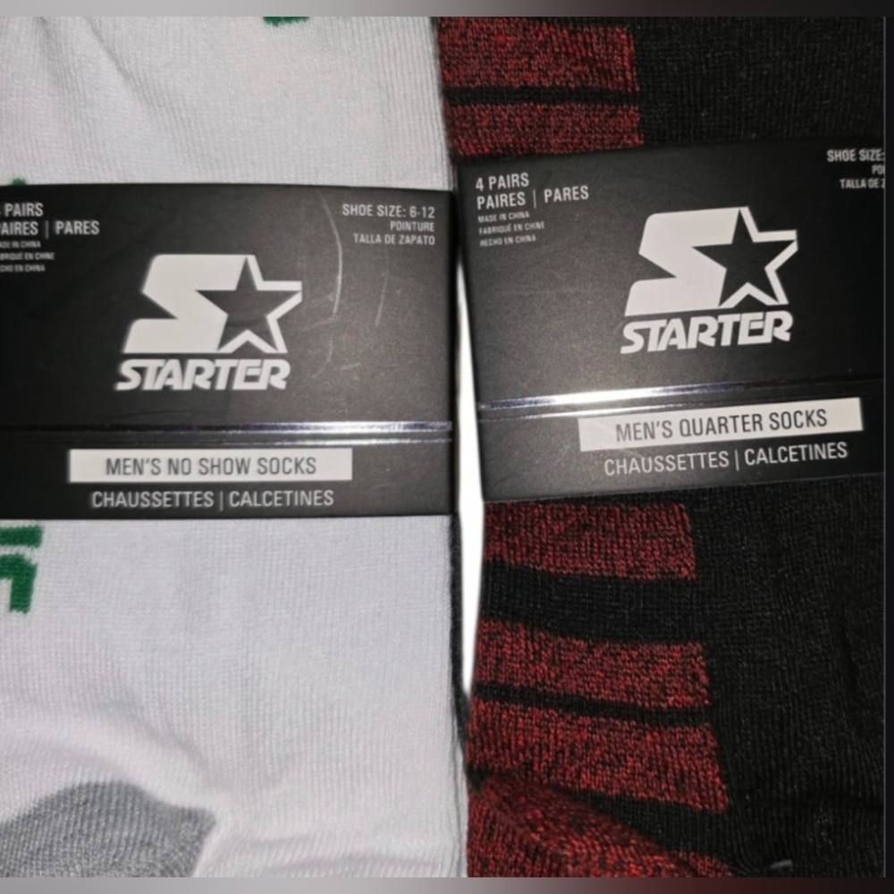 STARTER Athletic Socks Assorted 8 pk size (6-12)